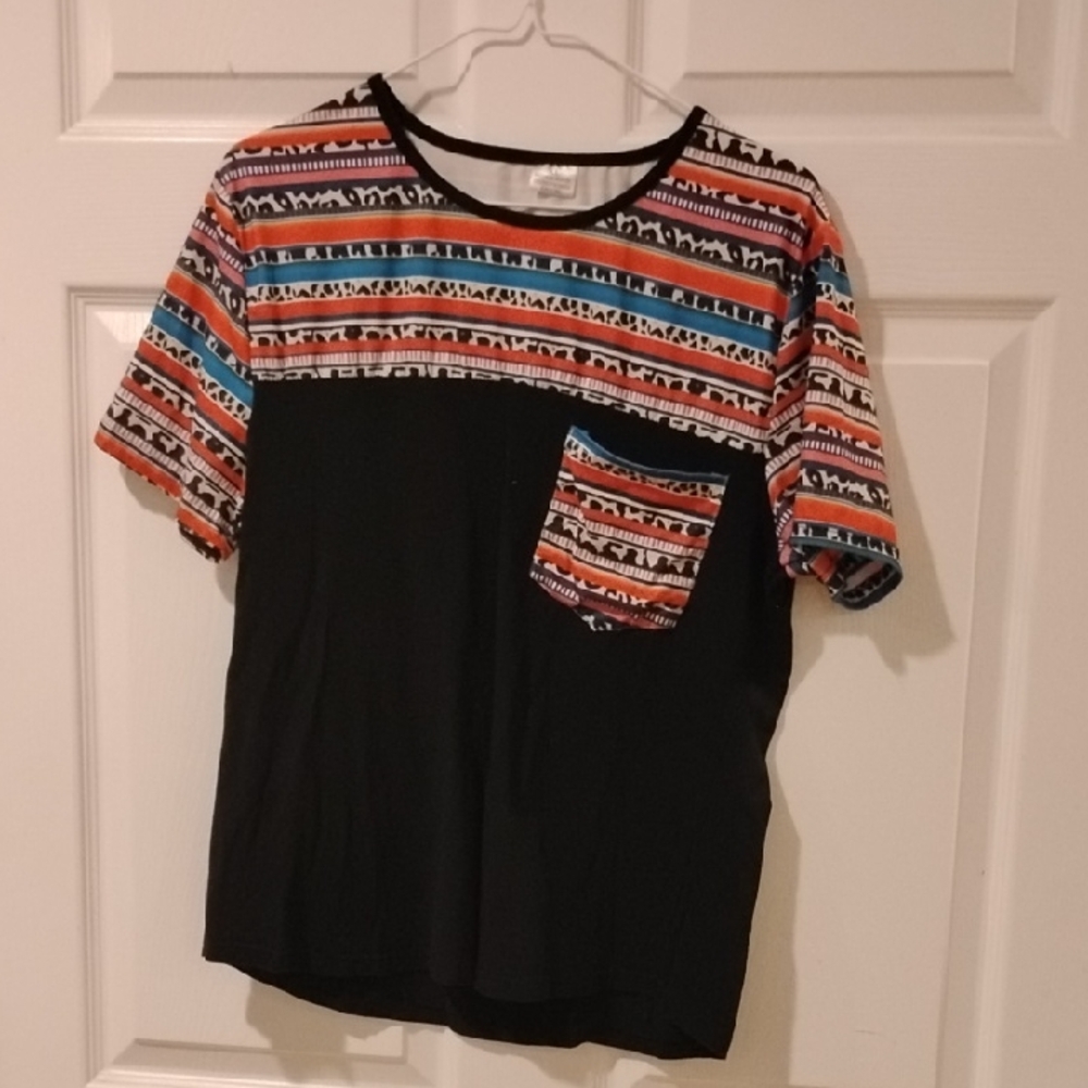 Tribal Print Black T-Shirt